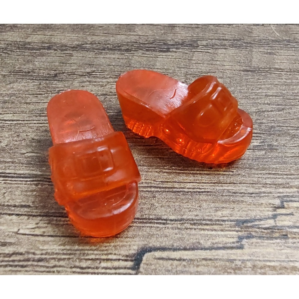 Modern Barbie Orange Jelly Open Toe Slides Shoes Z20